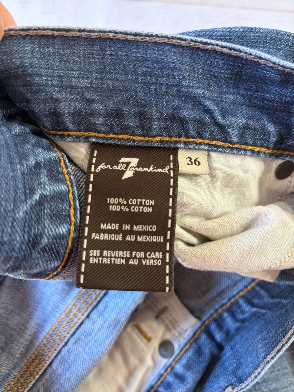 7 For All Mankind Men's Straight Leg Blue Denim Jeans